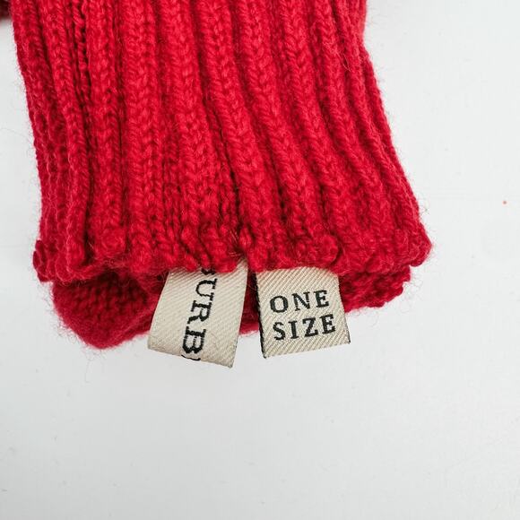 Burberry Scarf Cashmere Wool Red Check Plaid Winter Authentic Shawl Gloves Box - Picture 7 of 12